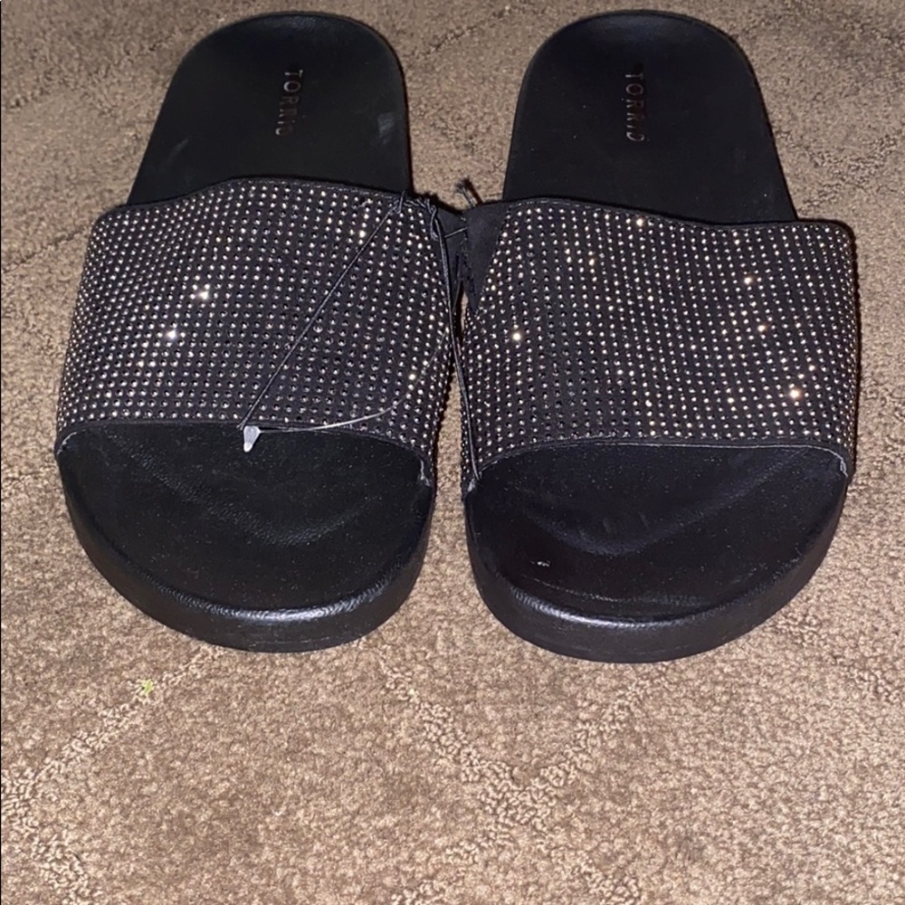 Black sparkle torrid slippers